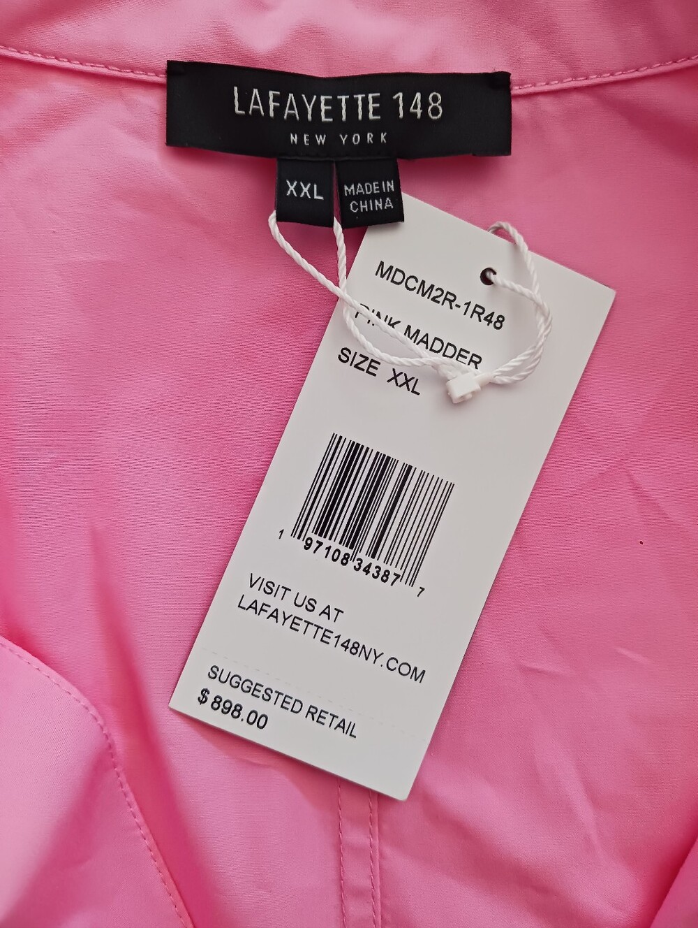 NWT Laffayete 148 Pink Madder 100% Cotton Dress Size XXL - Picture 6 of 10